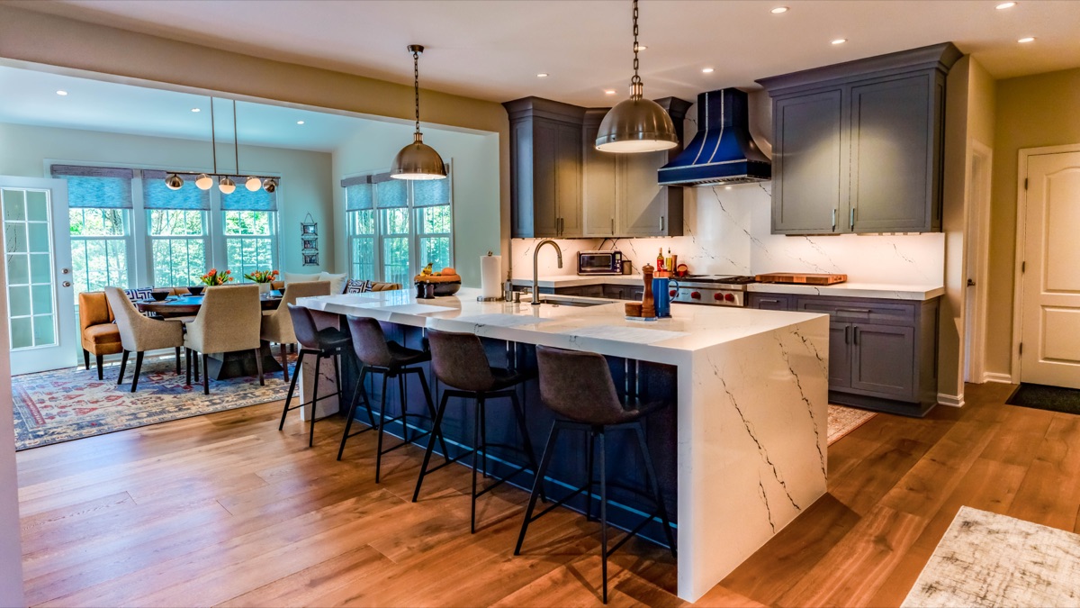 Kitchen opened up to the dining area